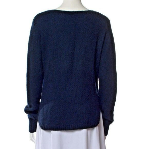 Nells Nelson Cashmere Wool Blend Top Size M / 38IT – Black & Blue – Bateau Neck - Picture 7 of 7